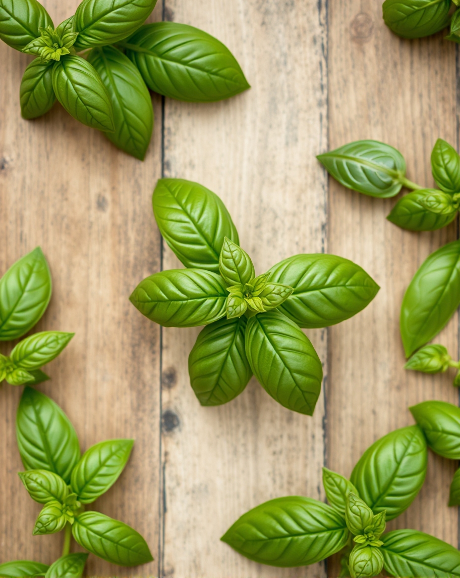 fresh basil leaves for pad krapao