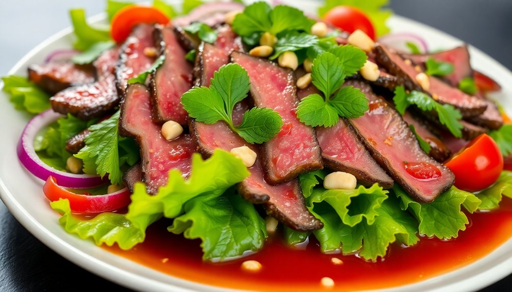 beef salad with dressing