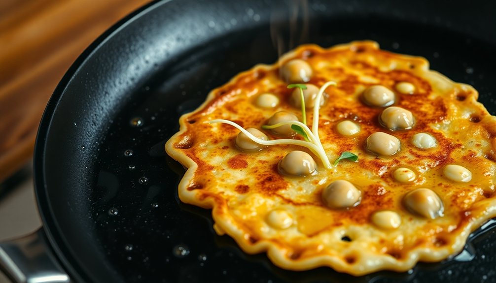 crispy seafood pancake preparation