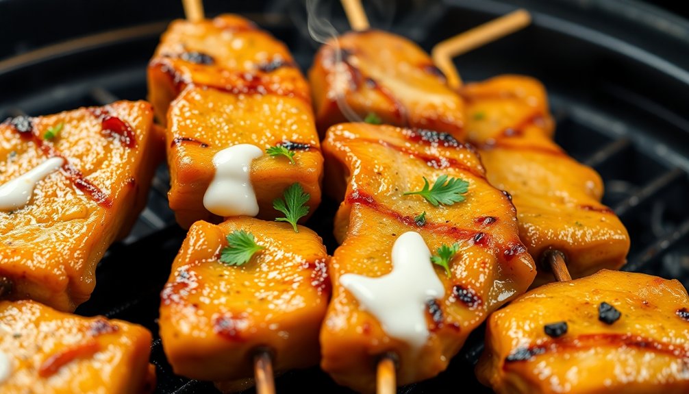 marinated pork skewers grilled