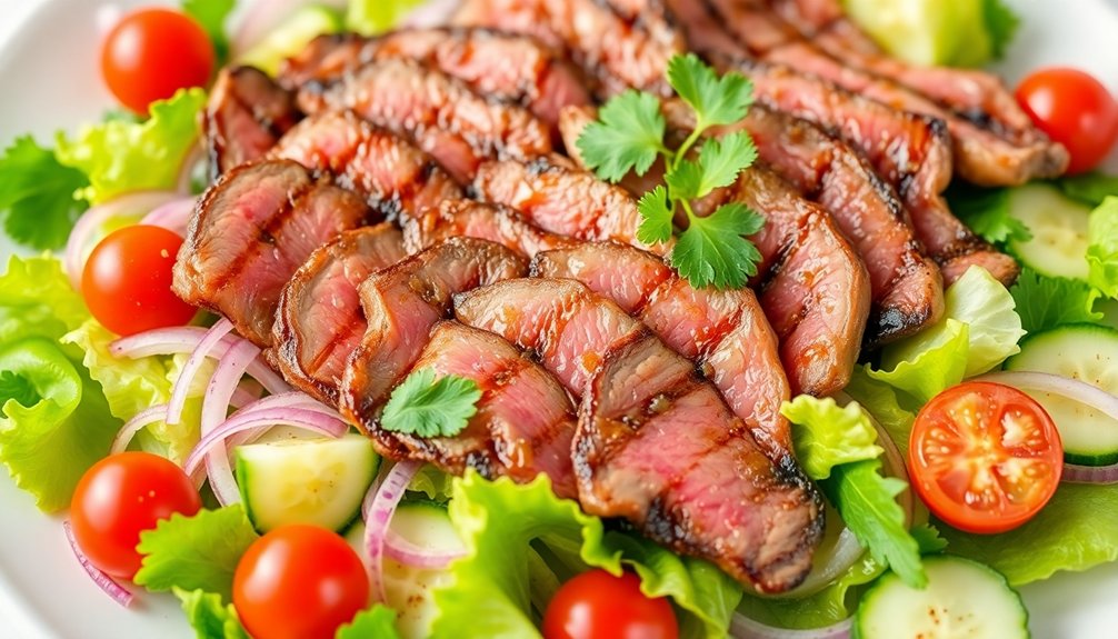 sliced beef with tangy dressing