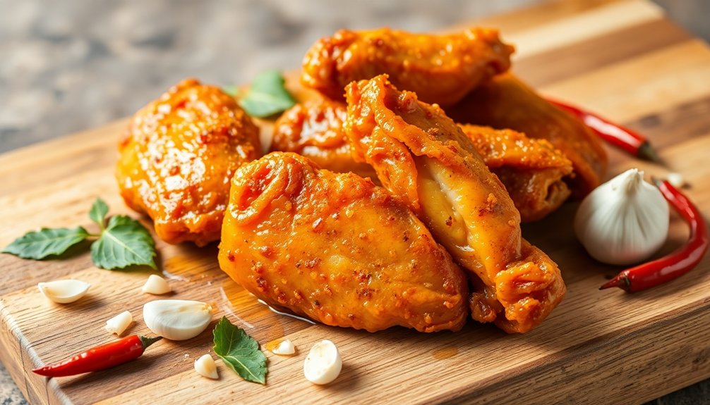 marinate coat fry serve