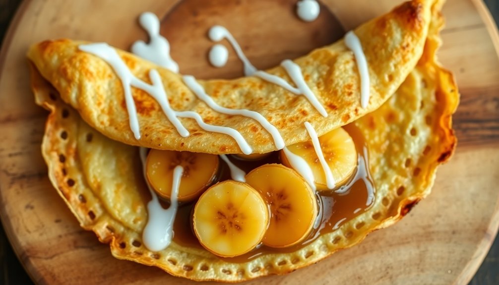 banana pancakes with condensed milk