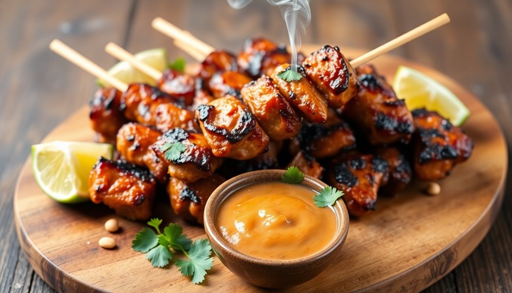 soak skewers marinate meat