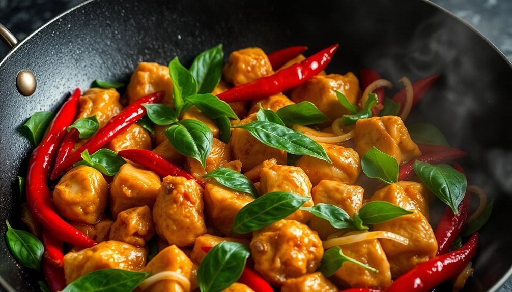 spicy stir fried chicken dish