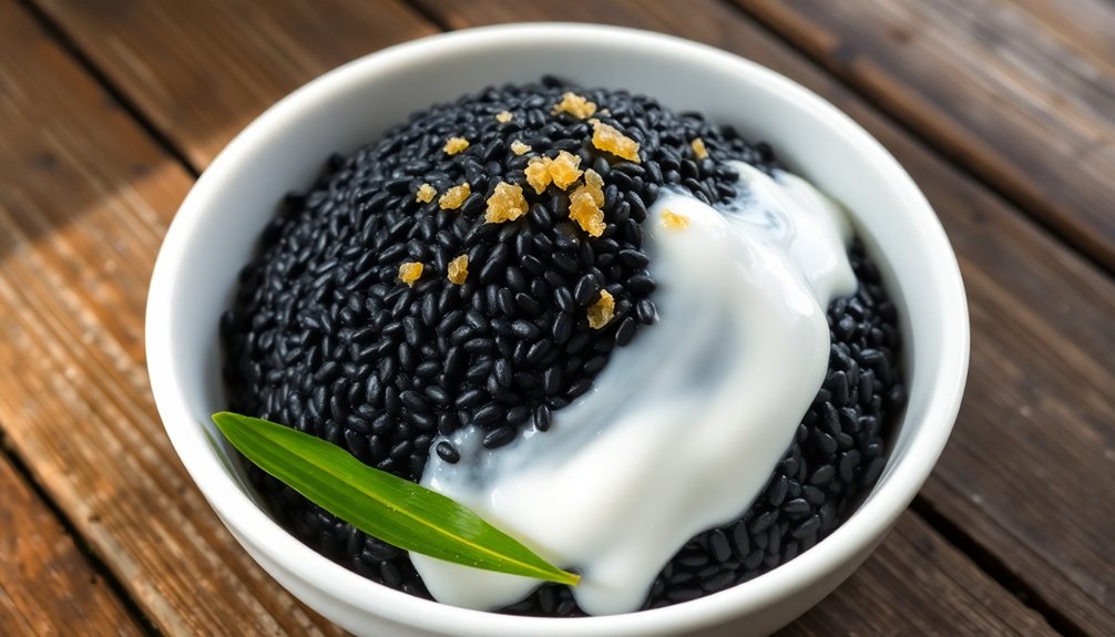 steamed black sticky rice